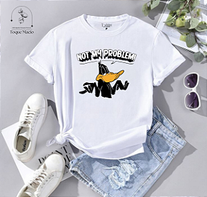 T-shirt NOT MY PROBLEM - BRANCO