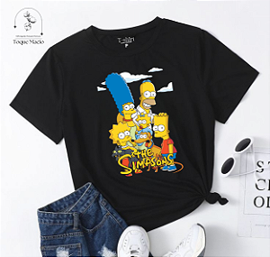 T-shirt FAMILY SIMPSONS - PRETO