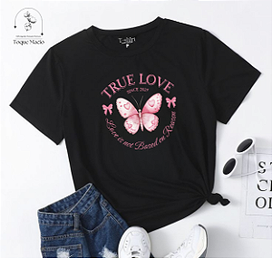 T-shirt TRUE LOVE 2025 - PRETO