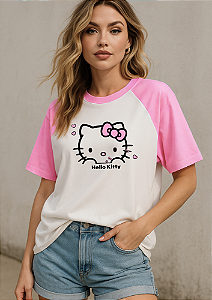 OVERSIZED RAGLAN HELLO KITTY  - ROSA