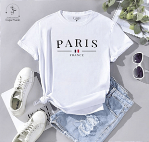 T-shirt PARIS FRANCE  - BRANCO