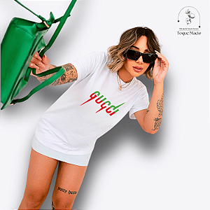 T-SHIRT GUCCI BICOLOR - BRANCO