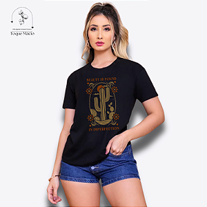 T-SHIRT FOUND CACTO - PRETO