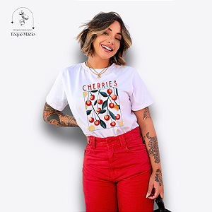 T-SHIRT CHERRIES - BRANCO
