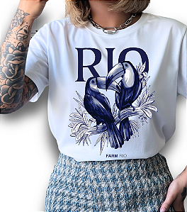 T-SHIRT RIO FARM AZUL - BRANCO