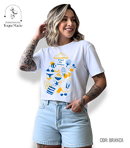 T-SHIRT SPEND THE SUMMER - BRANCO