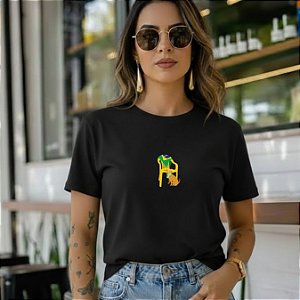 T-SHIRT CADEIRA CARAMELO - PRETO