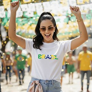 T-SHIRT VAI BRASIL - BRANCO