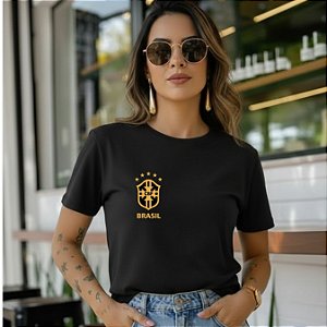 T-SHIRT BRASÃO DO BRASIL - PRETO