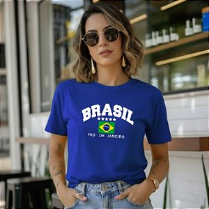 T-SHIRT BRASIL 5 ESTRELAS - AZUL