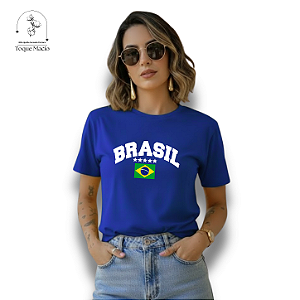 T-SHIRT BRASIL 5 ESTRELAS - AZUL