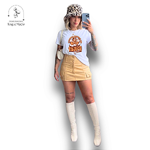 T-SHIRT PEACE COWGIRL - BRANCO