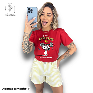 T-SHIRT GYM SNOOPYS - VERMELHO