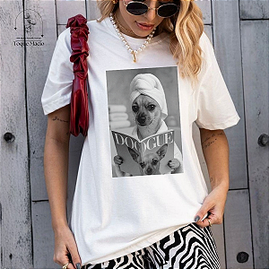 T-SHIRT DOG VOGUE - BRANCO