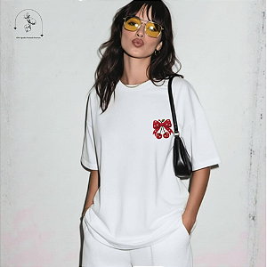 T-SHIRT LAÇO CHERRY - BRANCO