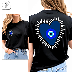 T-SHIRT OLHO GREGO FRENTE E COSTA - PRETO
