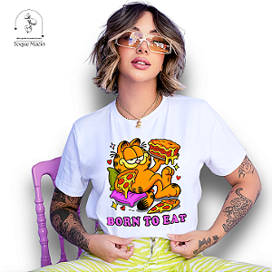 T-SHIRT GARFIELD PIZZA - BRANCO