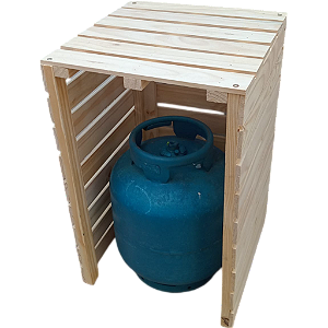 Capa Protetora Botijão de Gás de Madeira com Bancada