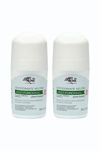 Duo Desodorante Neutro Certificado Orgânico Ecocert Cosmos 50ml Arte dos Aromas
