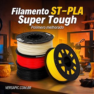 Filamento PLA Modificado de Alta Resistência, Flexibilidade e Fluidez 1,75mm 1KG Várias Cores