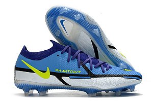 Chuteira Nike Phantom GT2 Elite FG - Azul e Branco