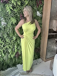 Vestido Fluity Grego - Amarelo Lima