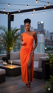 Vestido Fluity Grego - Tangerina