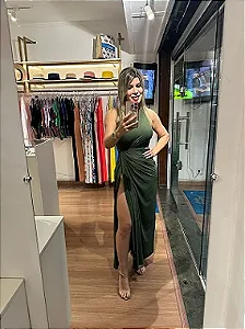 Vestido Fluity Grego - Verde Militar