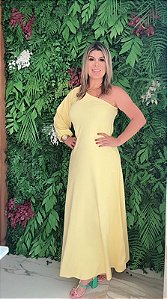 Vestido Fluity Versalhes - Amarelo Manteiga