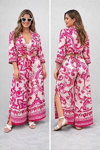 Conjunto Seda - Chemise + Pantalona - D&G Rosa