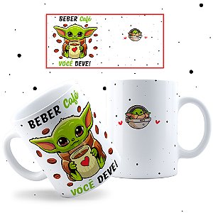 Caneca porcelana " Yoda ama Café"