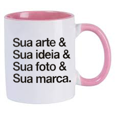 Caneca Personalizada Alça e interior Rosa