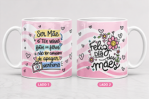 Caneca Porcelana - Mãe que ama foto dos filhos