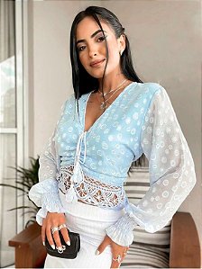 BLUSA CROPPED COM LASTEX