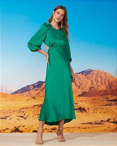 VESTIDO MIDI CETIM