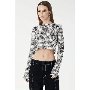 BLUSA PIED POULE PAETE