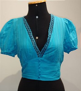 CROPPED RENDA BLUE