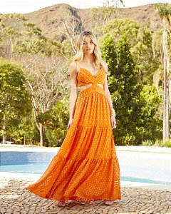 VESTIDO LONGO FRANZIDO