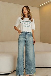 CALÇA PALAZZO JEANS