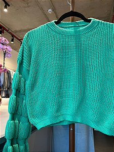 BLUSÃO TRICOT MANGAS BUFANTES