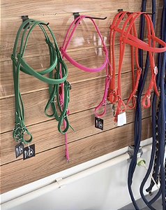 Cabeçada c/ Testeira Silicone e Afogador Fivela Inox - Várias Cores (SEM PERSONALIZAÇÃO)