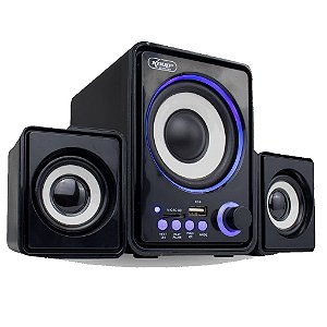 Amplificador Caixa De Som 2.1 Subwoofer Bluetooth Home Theather Usb P2 KP-6017BH