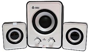 Caixa De Som 2.1 Voxcube Com Conexão P2 Usb Branco 11W Vc-G200