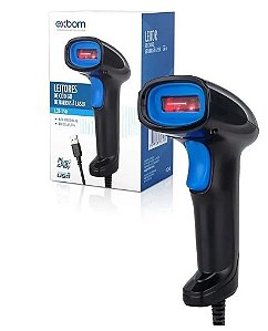 Leitor de Código de Barras Laser USB Com Fio Exbom - LCB-150