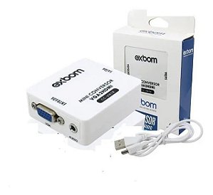 Mini Conversor Vga Para Hdmi Com Áudio P2 1080p Full Hd
