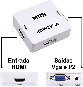 Mini Conversor Adaptador HDMI para VGA da Exbom CC - HV10