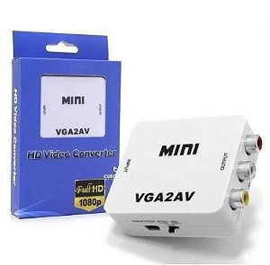 Mini Adaptador Conversor De Vídeo Vga Para Av Vga2av