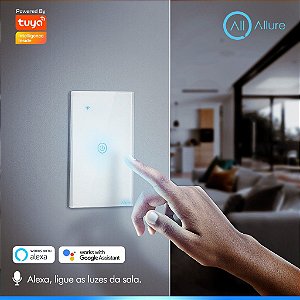 Interruptor Inteligente Touch Allure Tuya ZigBee 1 Tecla Compatível Alexa e Google Assistente