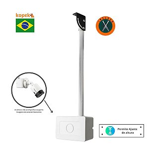 Suporte para câmera Dome/Bullet CFTV com Caixa de passagem lateral - 50cm