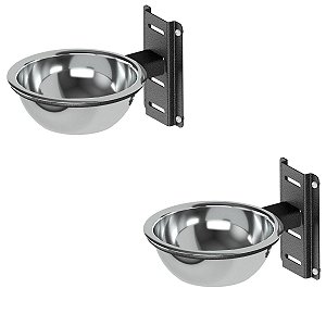 Comedouro E Bebedouro Ajustável De Parede Cães E Gatos - Par